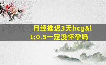 月经推迟3天hcg<0.5一定没怀孕吗